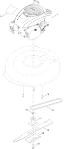 Engine And Blade Assembly Diagram and Parts List for 10732 (315000001-315999999)(2015) Lawn Boy Lawn Mower